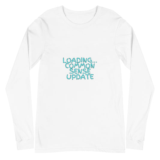 
Grey MISITIS™ tee with tech-style quote: “Loading... common sense update” printed across the chest.

